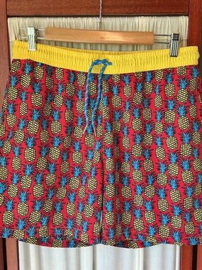Public Record Men's Board Shorts Swim Trunks Pineapples Size Large W32"